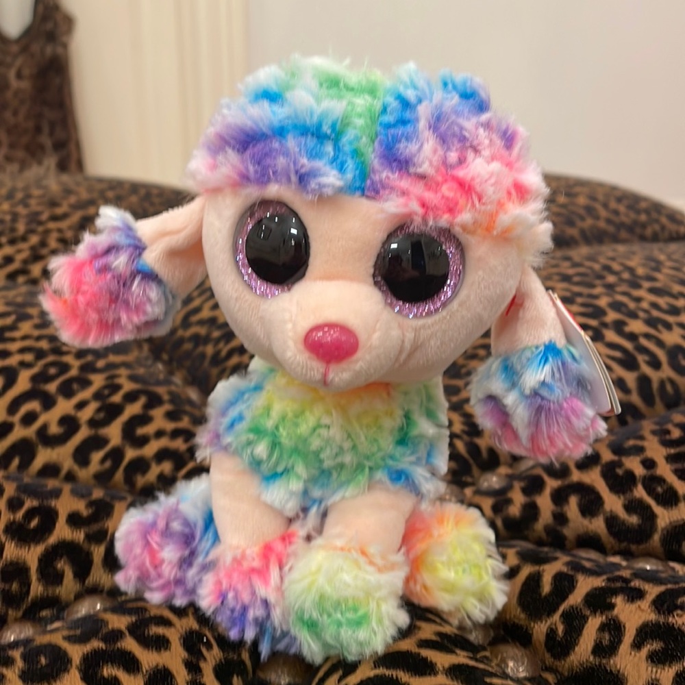 Rainbow poodle Ty stuffed animal
